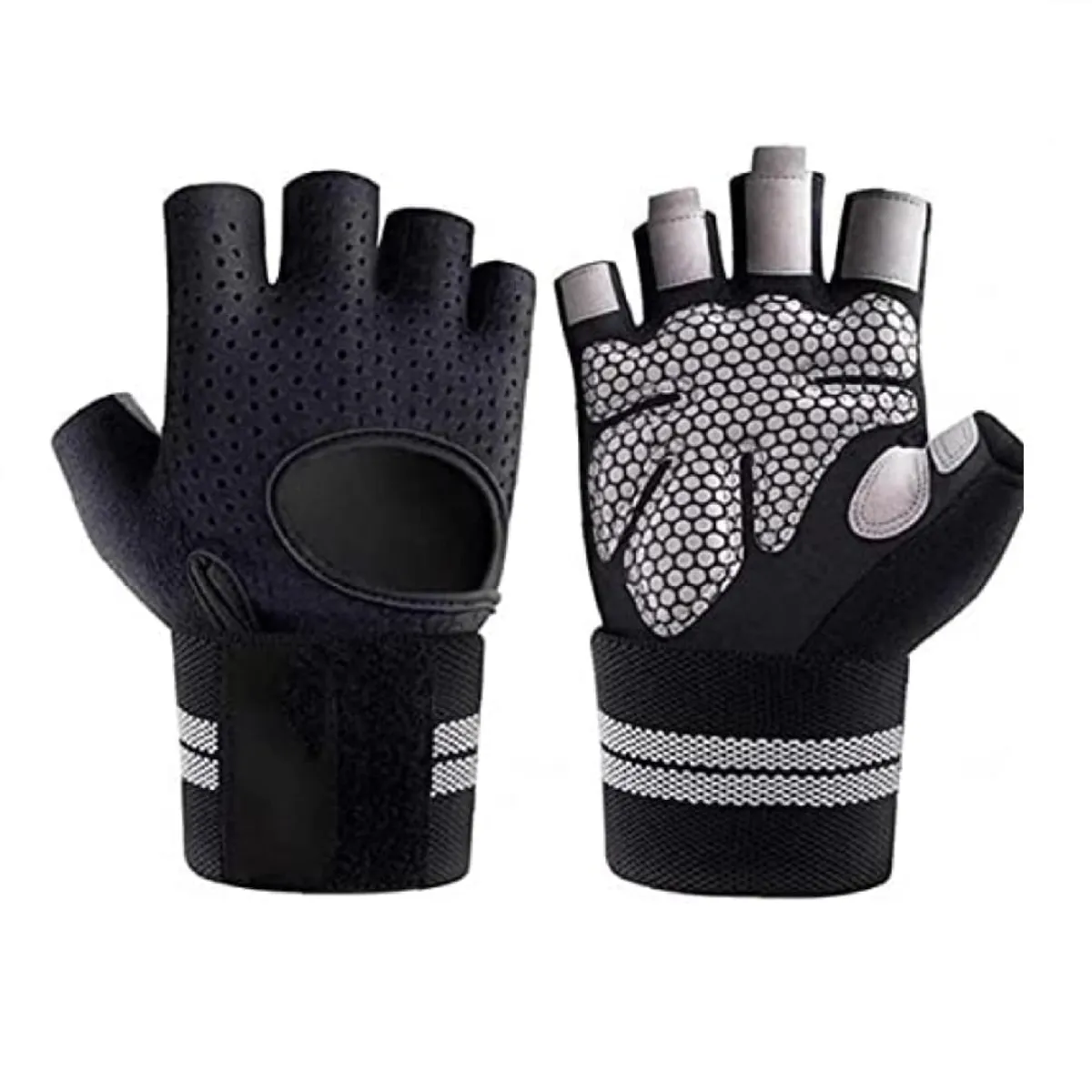 GENERICO - Guantes Deportivos para Pesas gym con Muñequera Talla S