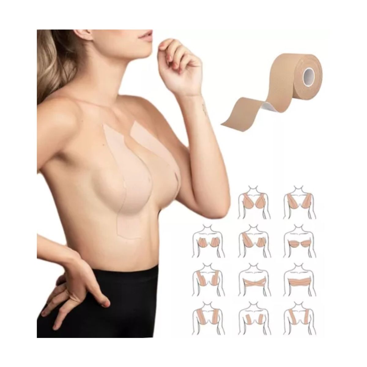 GENERICO - Boob Tape Cinta Levanta Senos Brasier Invisible 5 Metros