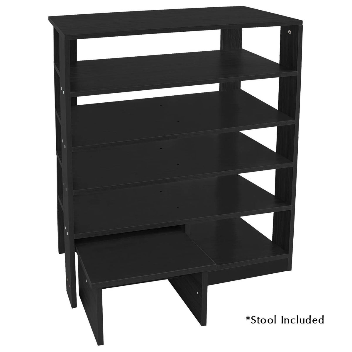 VILLA HOGAR - Zapatera con banquito Ninna negro - Villa Hogar