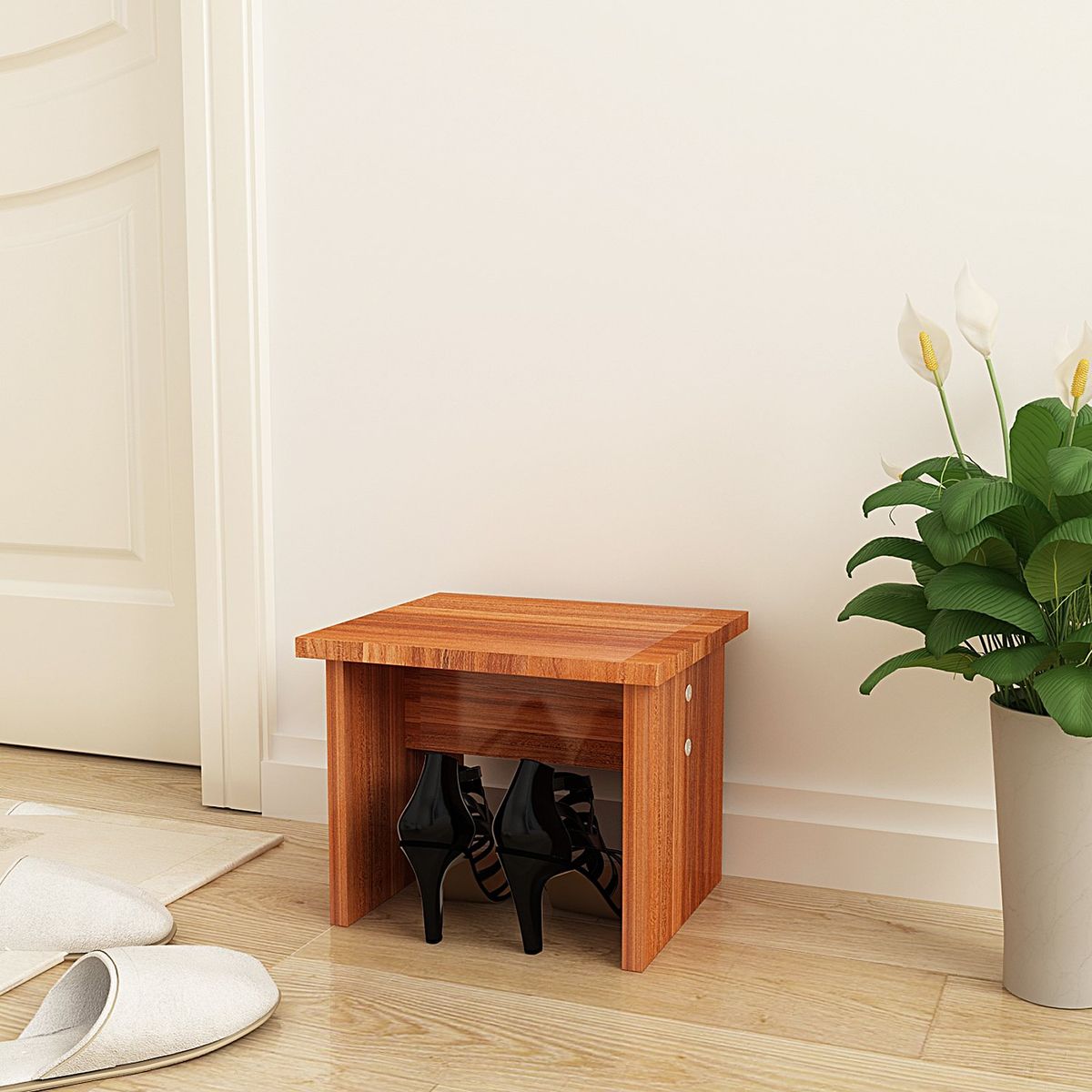 VILLA HOGAR - Zapatera con banquito Ninna haya - capacidad hasta 21 pares de zapatos