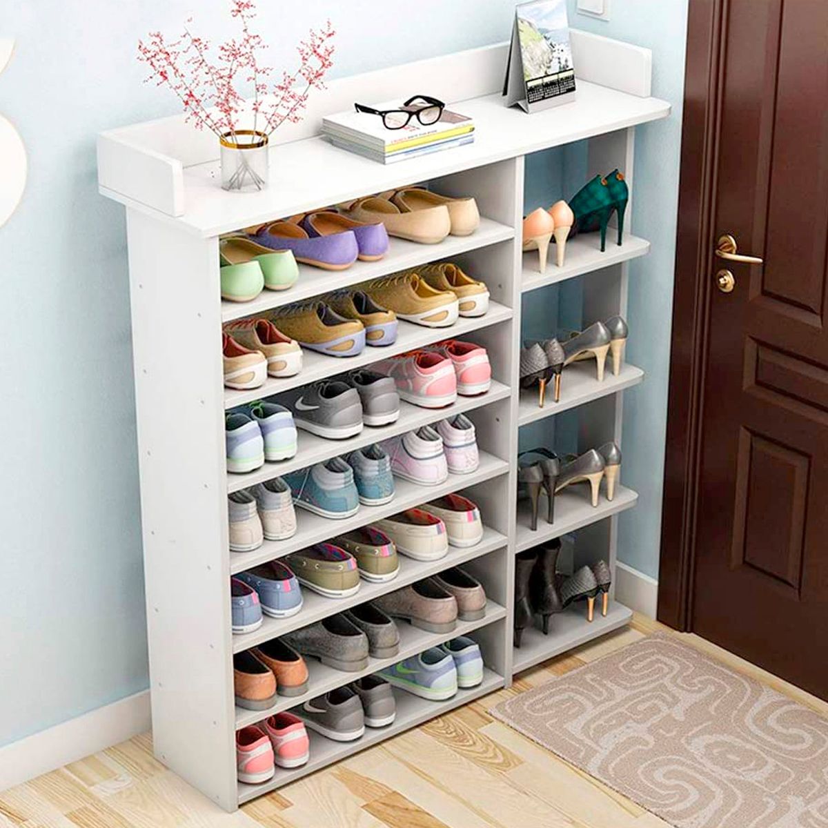 VILLA HOGAR - Zapatera Dora blanco capacidad hasta 29 pares de zapatos