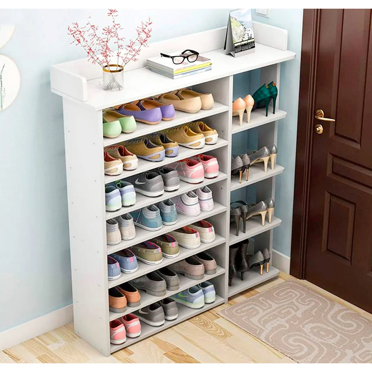 VILLA HOGAR - Zapatera Dora blanco capacidad hasta 29 pares de zapatos