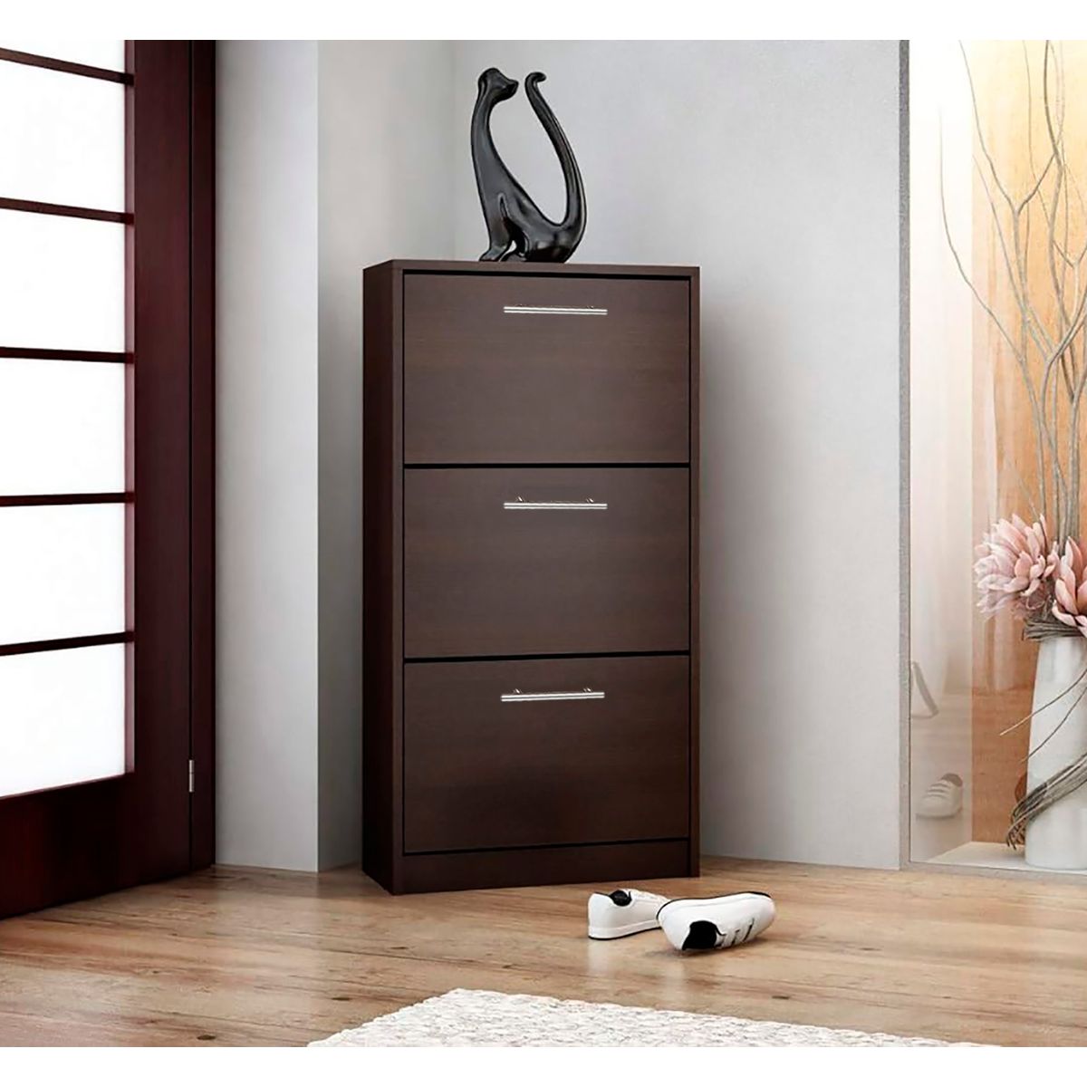 VILLA HOGAR - Zapatera cajonera medium wengue - capacidad 18 pares de zapatos