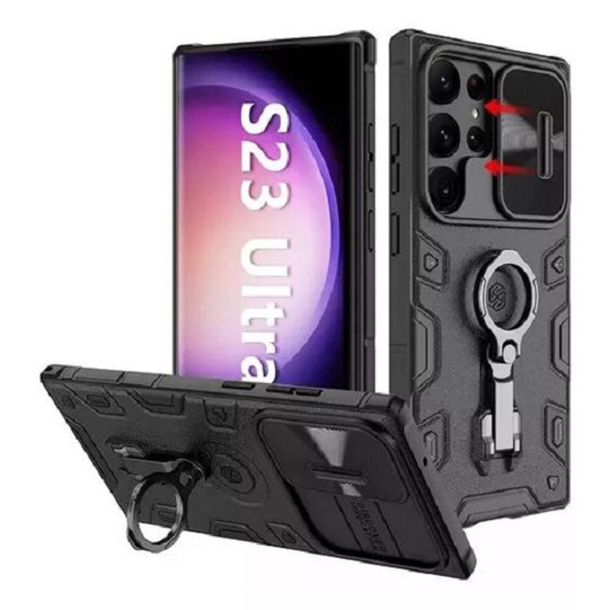 NILLKIN - Case Nillkin Camshield Armor Para Galaxy S23 Ultra-Negro