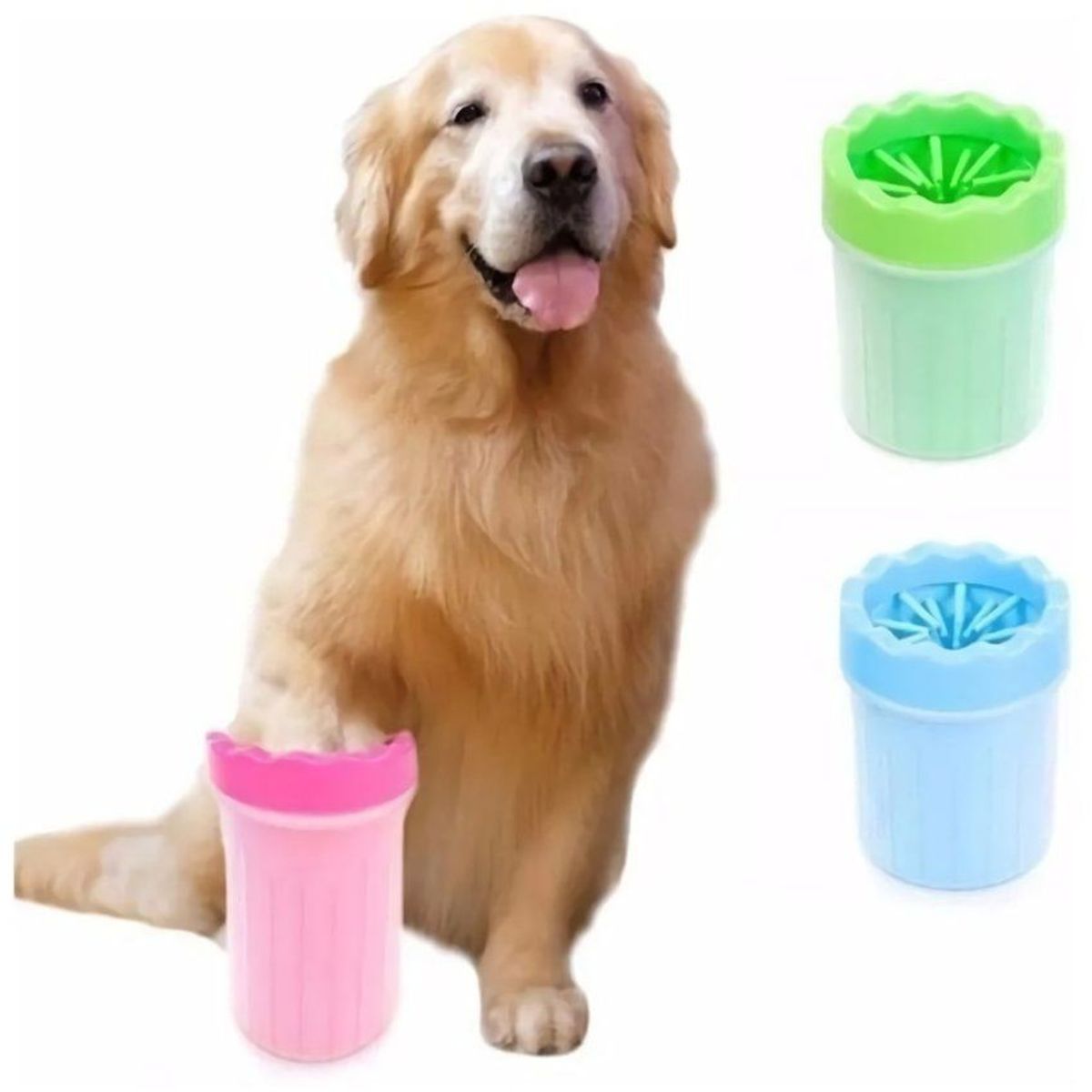 GENERICO - Limpiador lava pata para perro gato grande - rosado