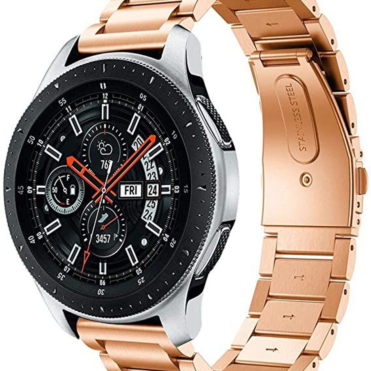 GENERICO - Correa Acero Inoxidable para XIAOMI IMILAB W12 - KW66 - OroRosa