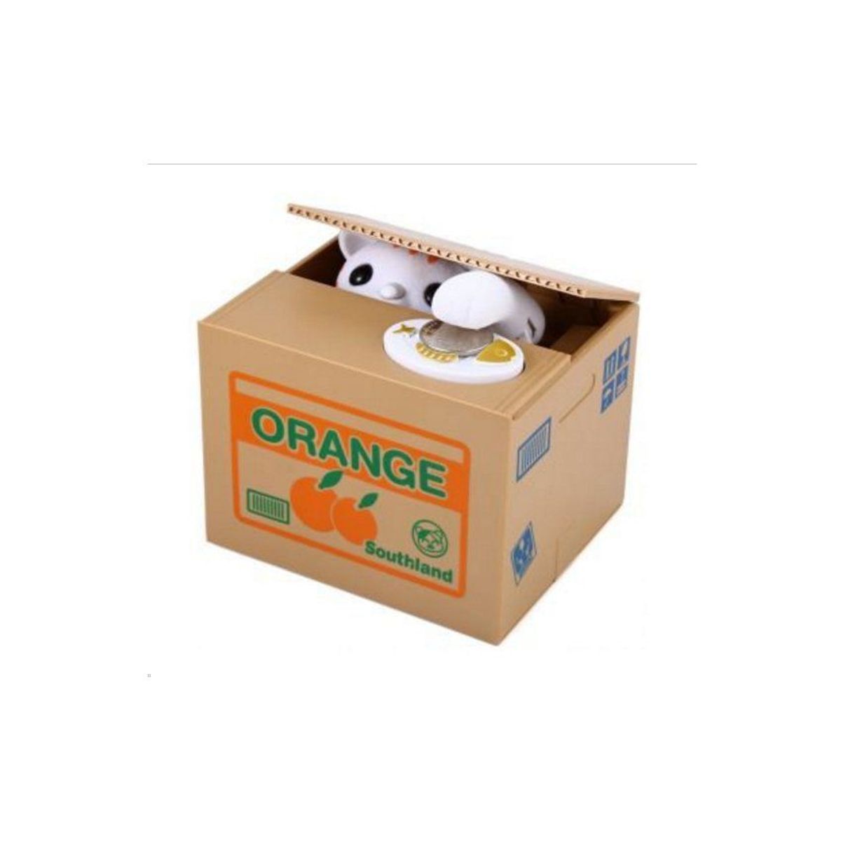 GENERICO - Alcancia gato automatica roba monedas - naranjas