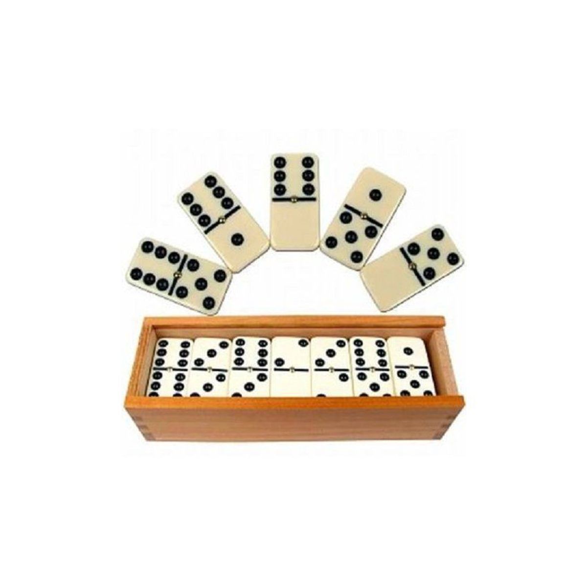 GENERICO - Generic - mini domino de 28 fichas en cajita de madera