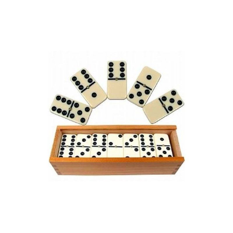 GENERICO - Generic - mini domino de 28 fichas en cajita de madera