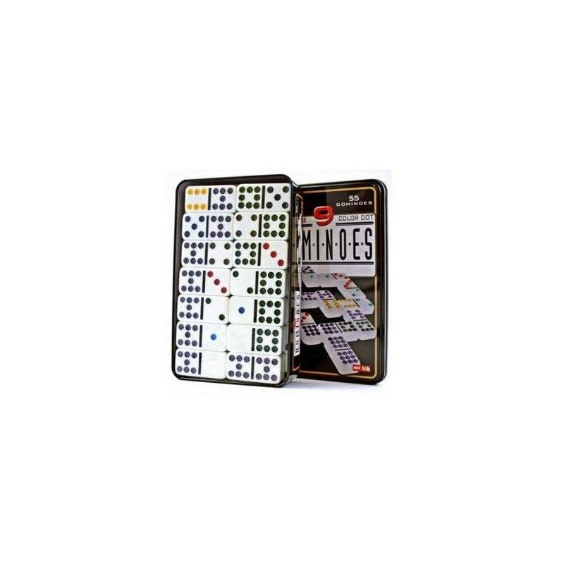 GENERICO - Set dominoes double 9 color dot – fichas de domino