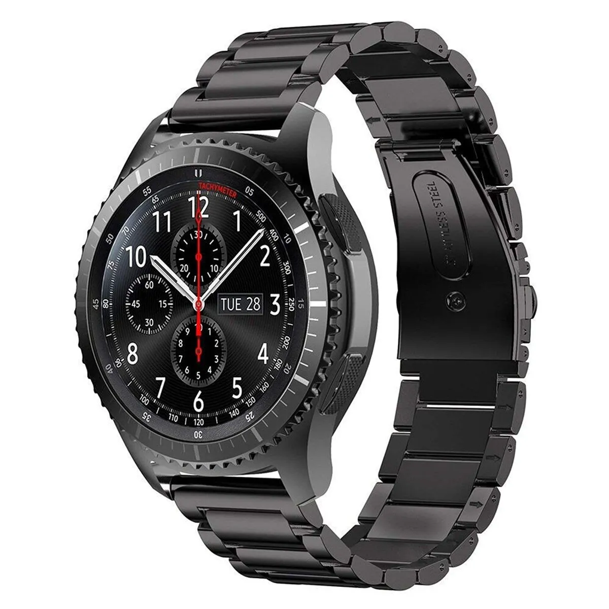 GENERICO - Correa Acero para Samsung Galaxy Watch 4 / 4 Classic - 20mm - Negro