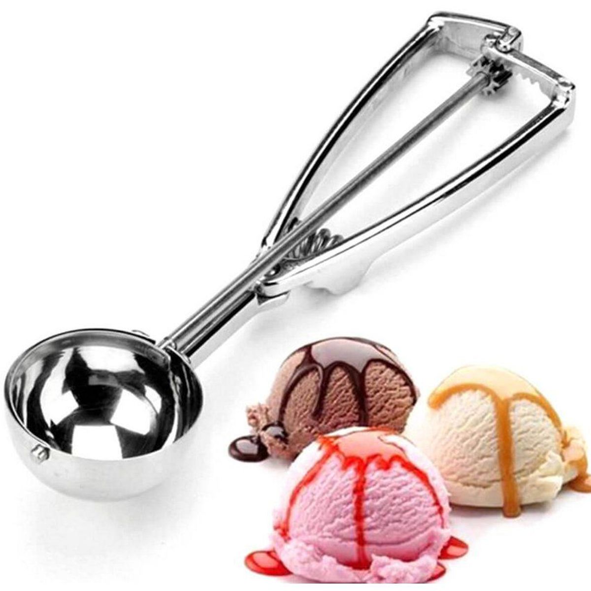 GENERICO - Cuchara para helado de acero inoxidable ice cream scoop