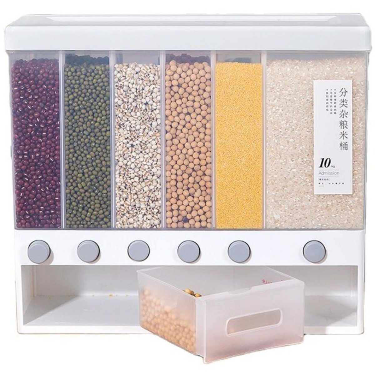 GENERICO - Dispensador de menestras y cereales de 10kg organizador de cocinaDispa