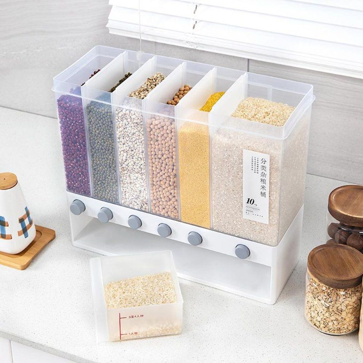 GENERICO - Dispensador de menestras y cereales de 10kg organizador de cocinaDispa