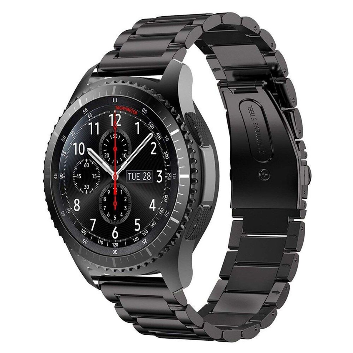 GENERICO - Correa Acero Inoxidable para HUAWEI WATCH GT2 42mm - Negro