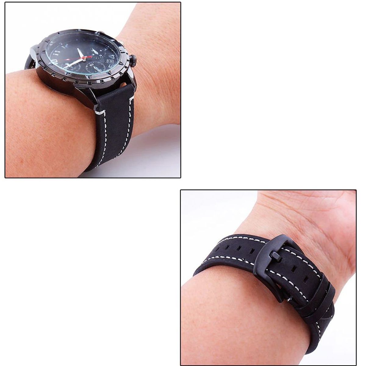 GENERICO - Correa de CUERO para HUAWEI WATCH GT2 42MM - Negro