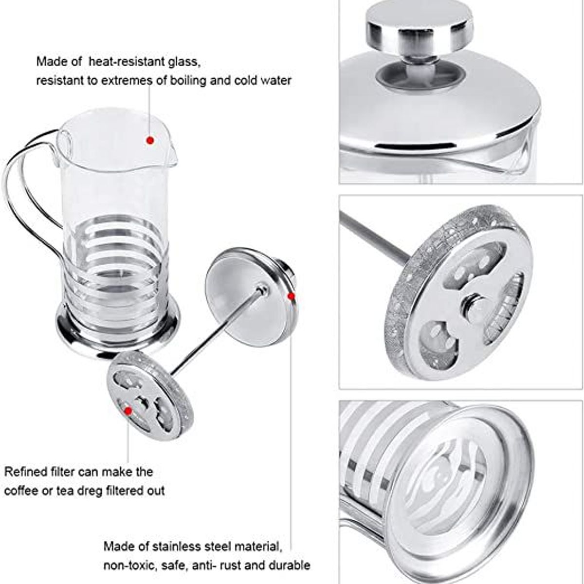 COFFEE WINGS - Cafetera francesa 350 ml Inoxidable