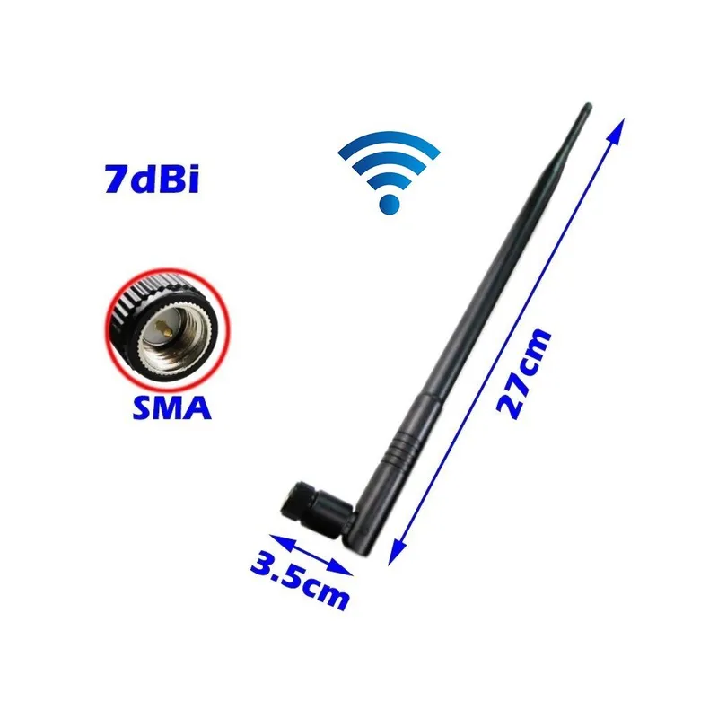 GENERICO - ANTENA WIFI OMNIDIRECCIONAL 7dbi SMA MACHO - ROUTER TARJETA RED