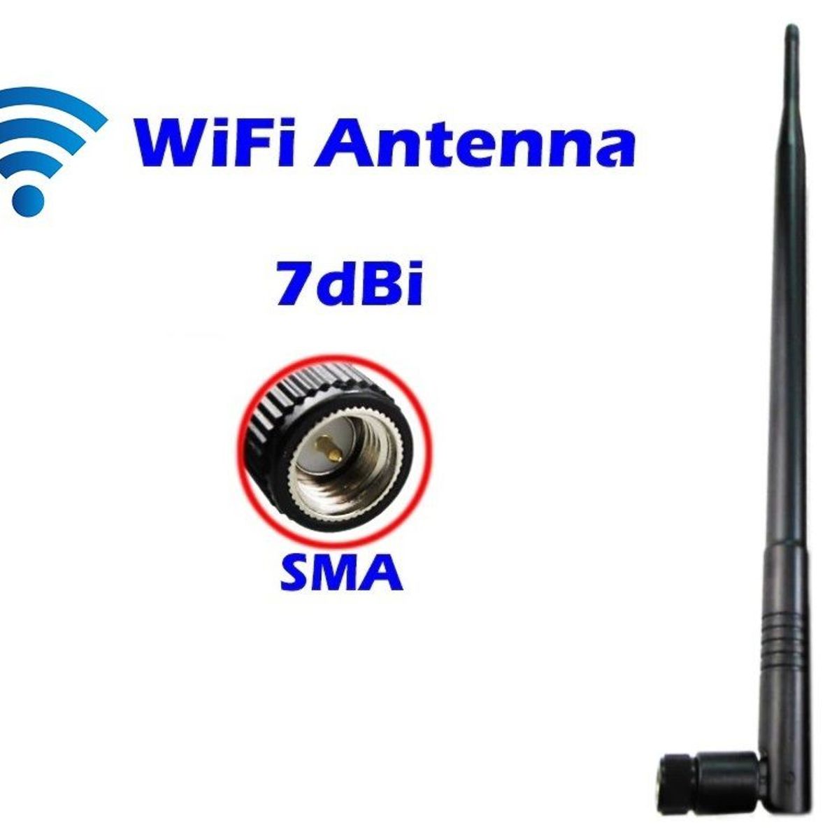 GENERICO - ANTENA WIFI OMNIDIRECCIONAL 7dbi SMA MACHO - ROUTER TARJETA RED