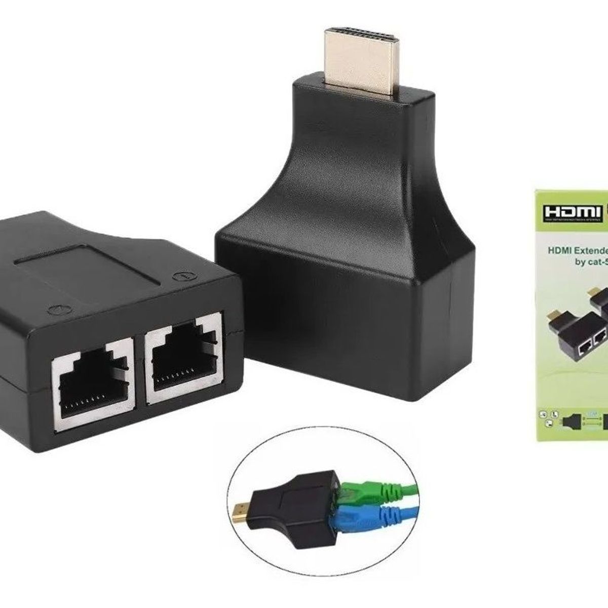 GENERICO - EXTENSIÓN HDMI EXTENSOR 30 METROS POR CABLE RED UTP CAT 5Ee / 6