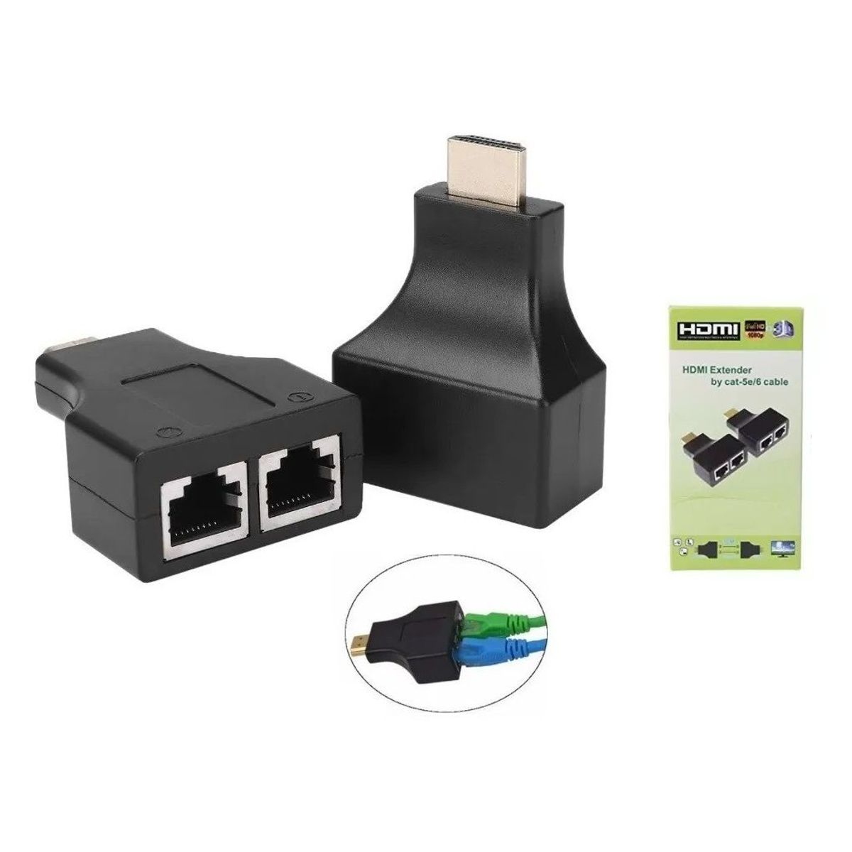 GENERICO - EXTENSIÓN HDMI EXTENSOR 30 METROS POR CABLE RED UTP CAT 5Ee / 6