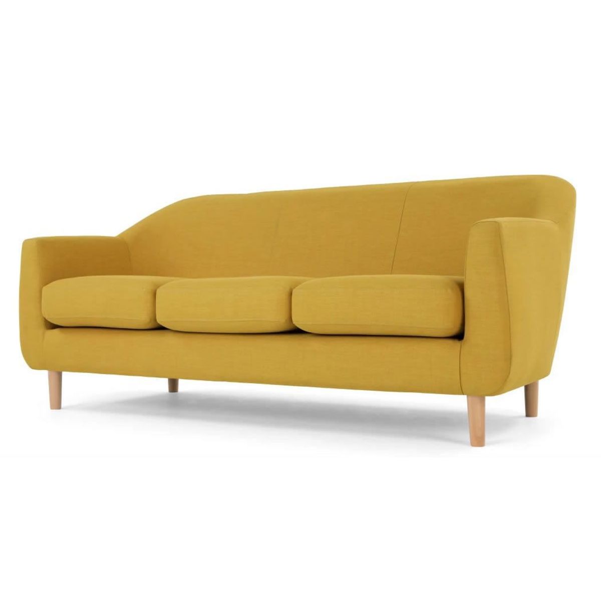 YOLODECORO - Sofá Tubby De 3 Cuerpos Amarillo Mostaza.