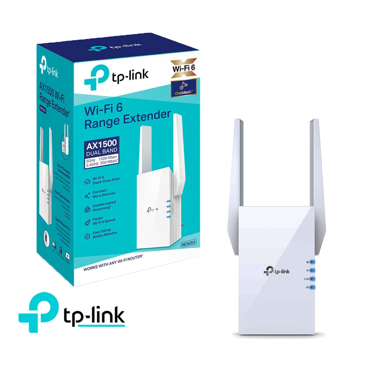 TP LINK - TP-Link RE505X Mesh WiFi 6 Extensor 5 GHz 2,4 GHz AX1500