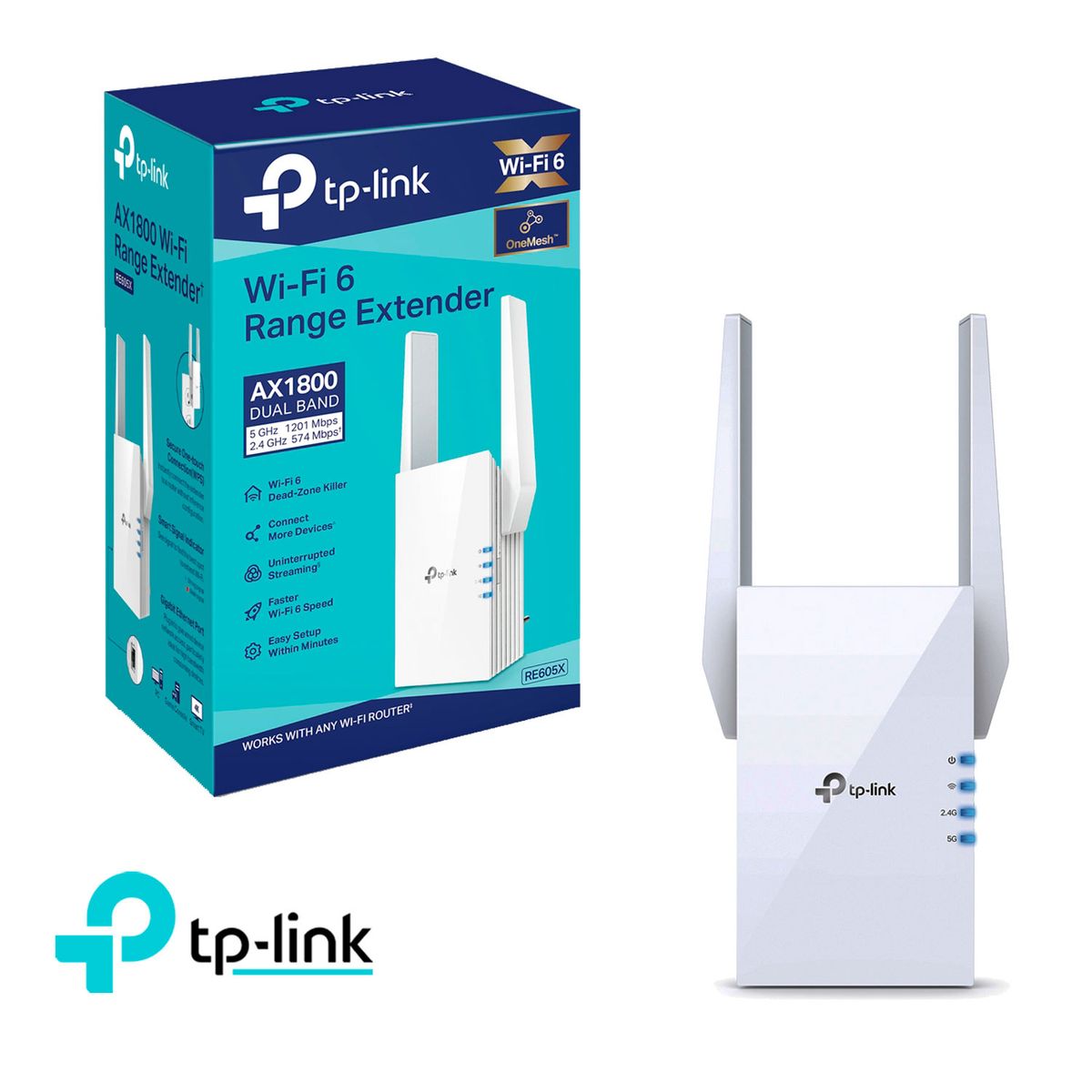 TP LINK - TP-Link RE605X Mesh WiFi 6 Extensor 5 GHz 2,4 GHz AX1800