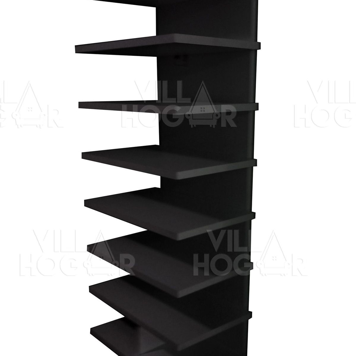 VILLA HOGAR - Zapatera Ely negro - capacidad para 16 pares de zapatos