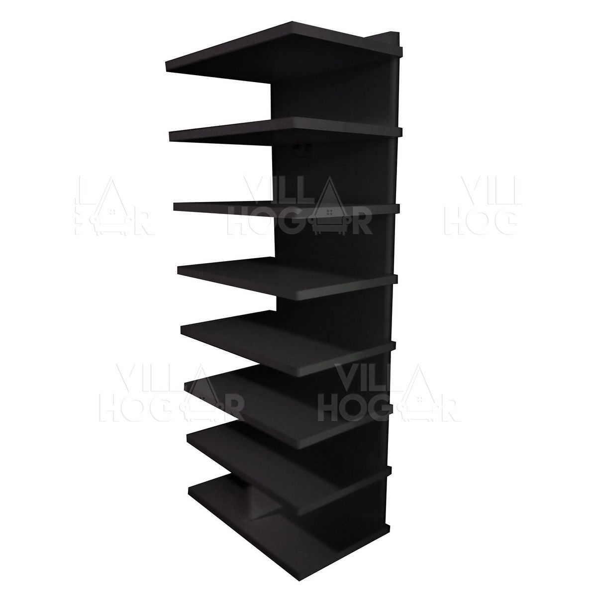 VILLA HOGAR - Zapatera Ely negro - capacidad para 16 pares de zapatos