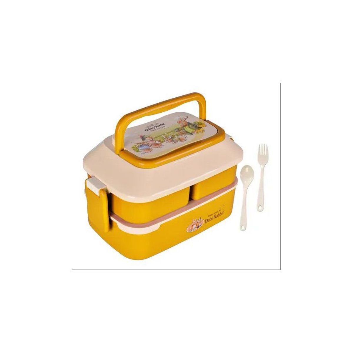 GENERICO - Táper caja de almuerzo para estudiantes y trabajadores 2 pisos.