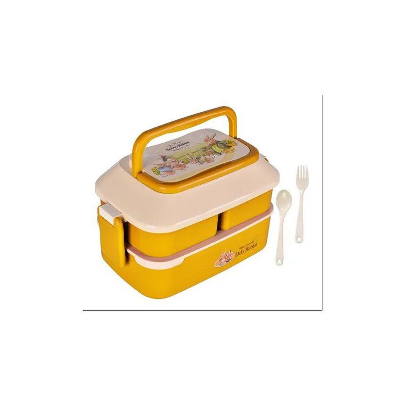 GENERICO - Táper caja de almuerzo para estudiantes y trabajadores 2 pisos.