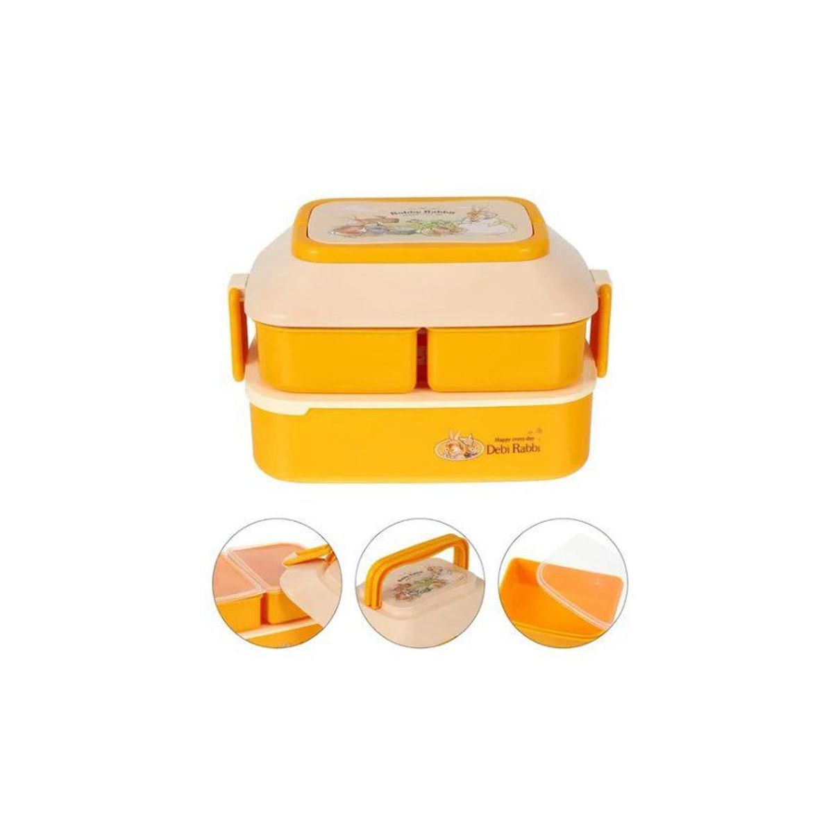 GENERICO - Táper caja de almuerzo para estudiantes y trabajadores 2 pisos.