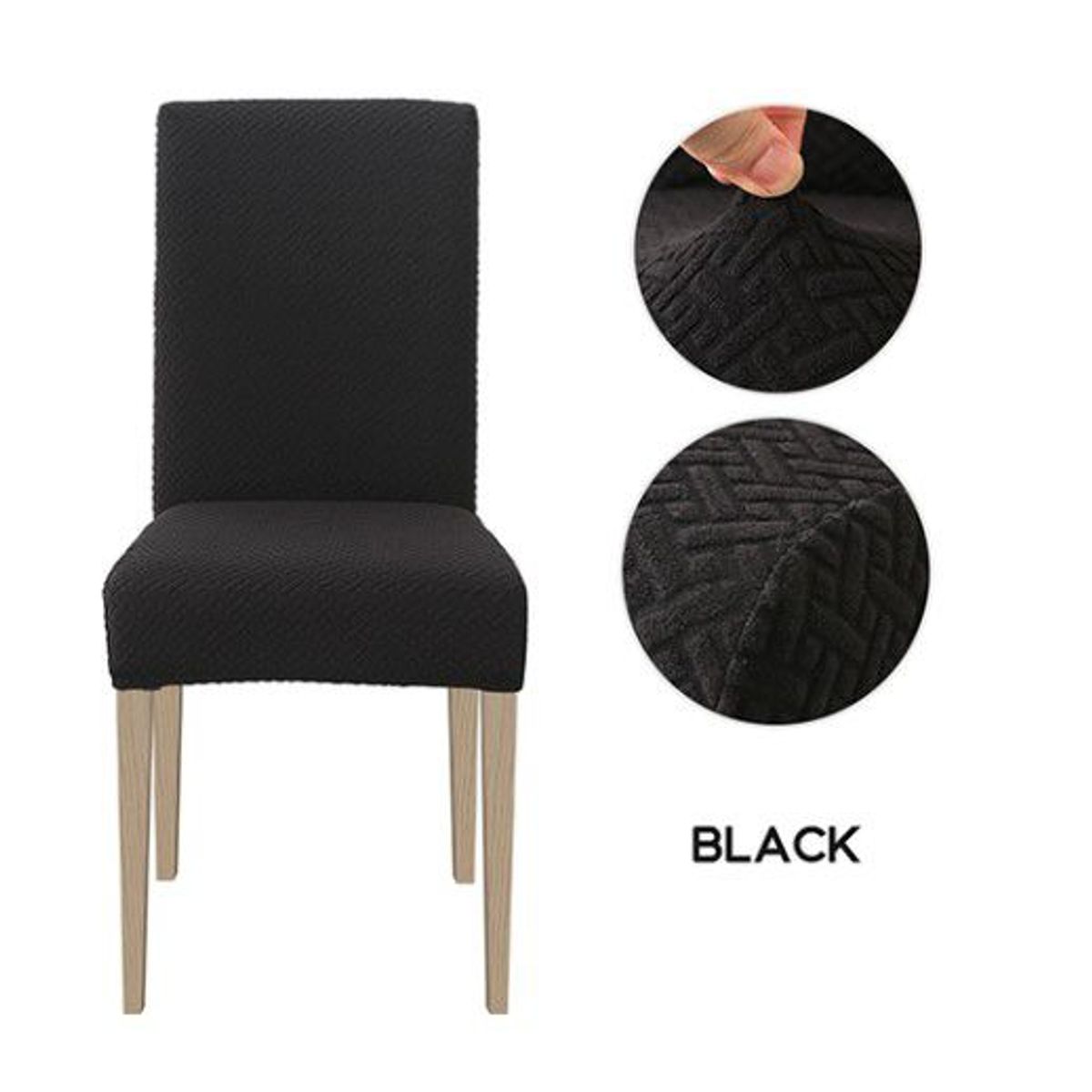 GENERICO - Funda De Silla De ComedorFunda De Silla Ajustable Elástica-6PCS NEGRO