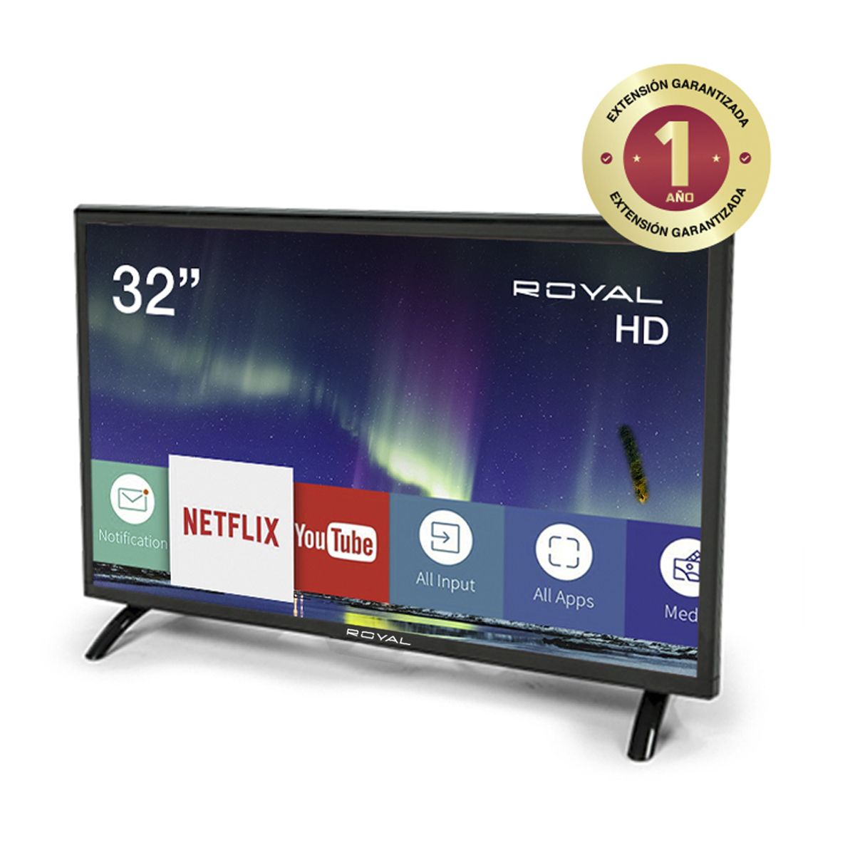 ROYAL - TELEVISOR LED SMART ROYAL BLUETOOTH HD 32 PULGADAS RY-32SB (modelo 2024) NEGRO