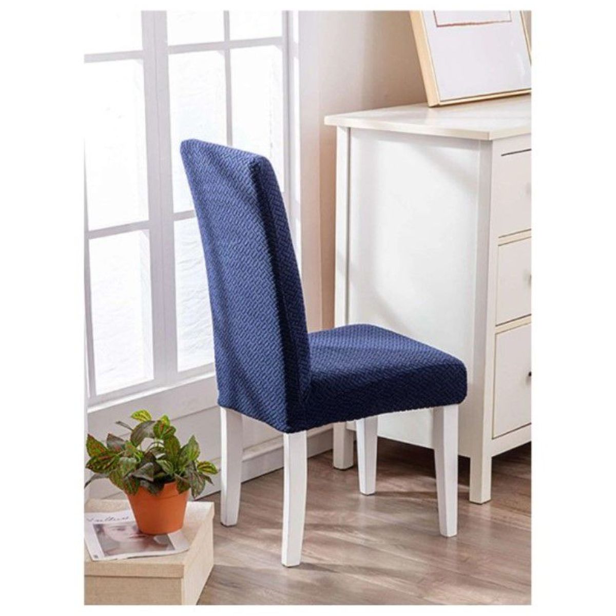 GENERICO - Funda De Silla De ComedorFunda De Silla Ajustable Elástica-6PCS AZUL