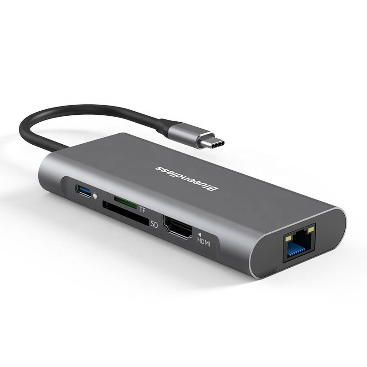 OEM - Adaptador Hub 8 en 1Tipo C USB 3.0 RJ45 HDMI