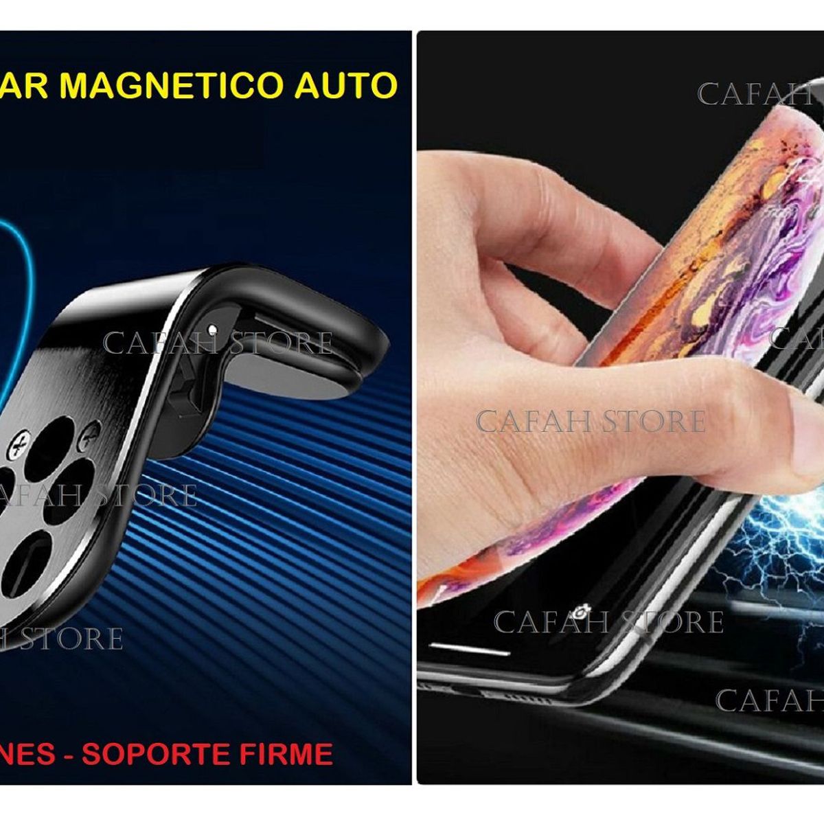 OEM - SOPORTE CELULAR 360 AUTO IMAN REJILLA AIRE NEGRO x NAVIDAD