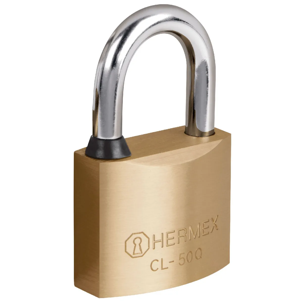 HERMEX - Candado de latón 50 mm gancho corto, llave de puntos, Hermex