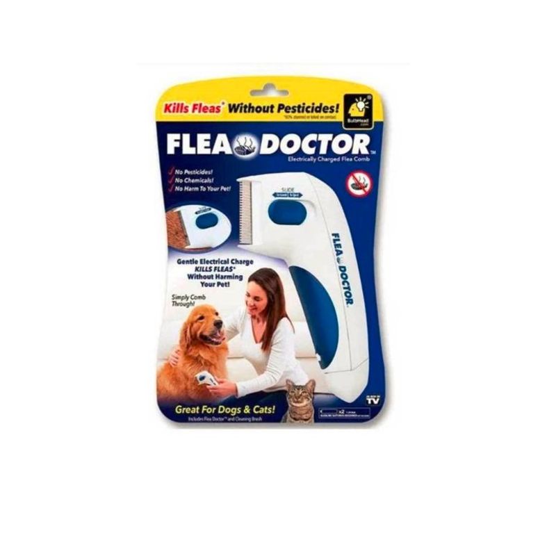 OEM - Peine Cepillo Eléctrico Anti Pulgas para Mascotas Perro Gato