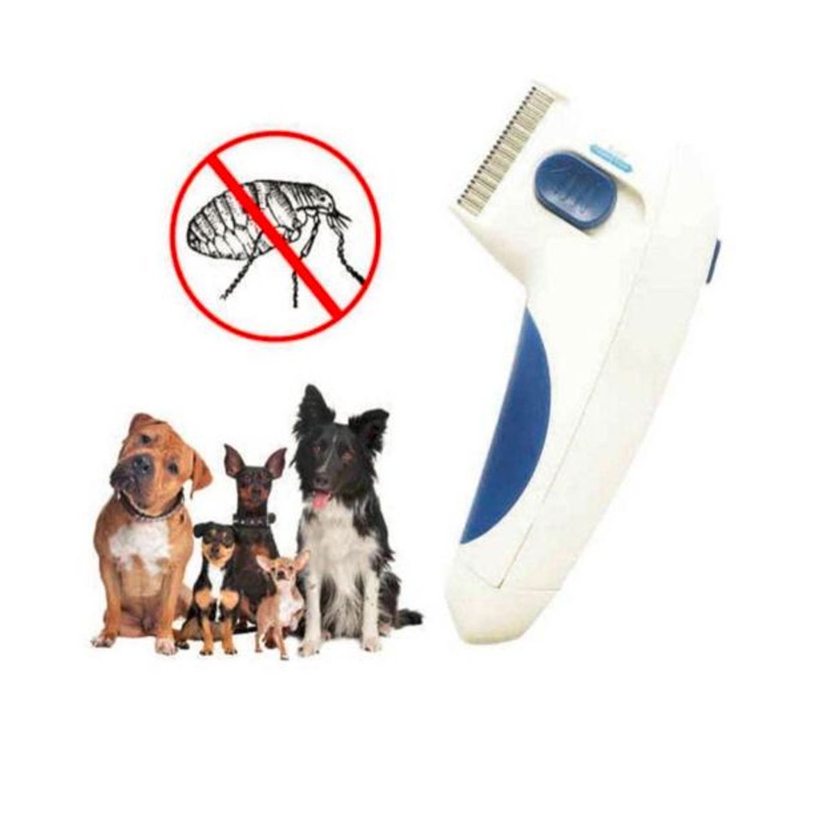 OEM - Peine Cepillo Eléctrico Anti Pulgas para Mascotas Perro Gato