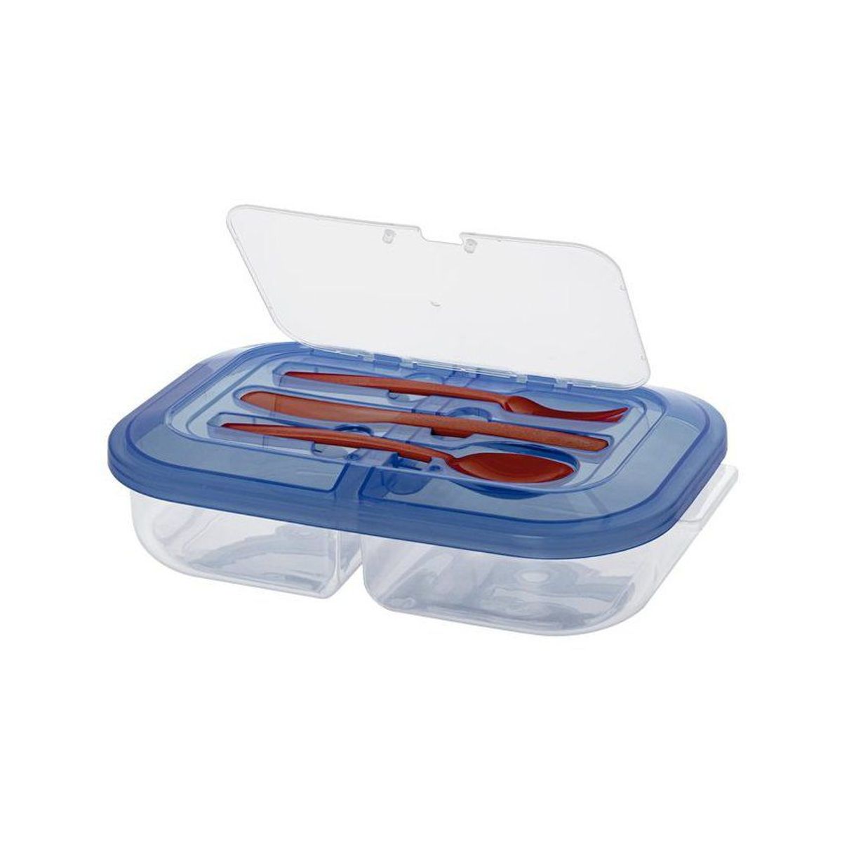 GENERICO - Táper rectangular junior 2 divisiones  con cubiertos