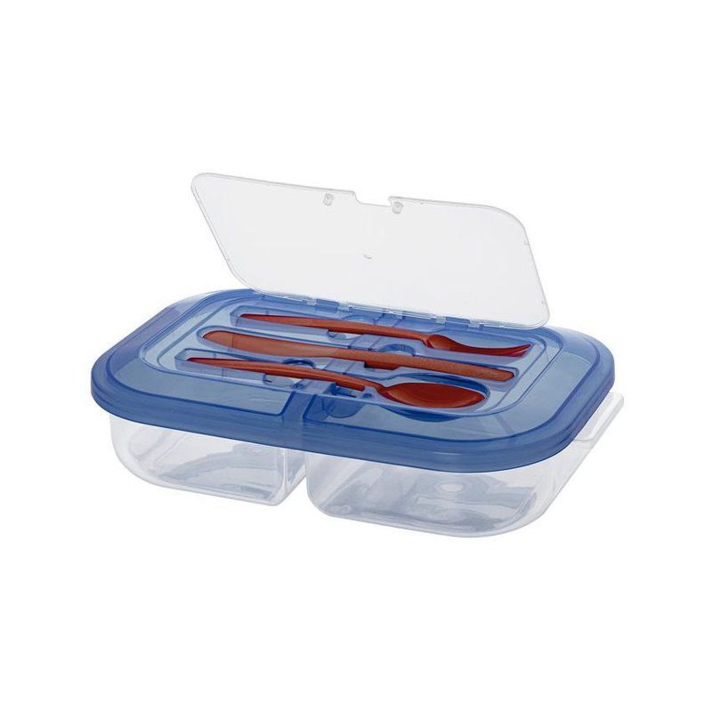 GENERICO - Táper rectangular junior 2 divisiones  con cubiertos