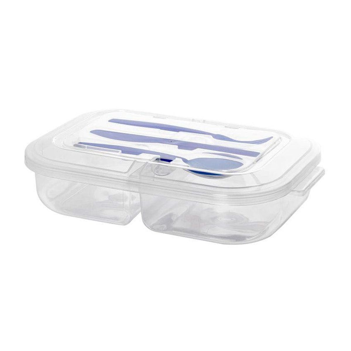 GENERICO - Táper rectangular junior 2 divisiones  con cubiertos