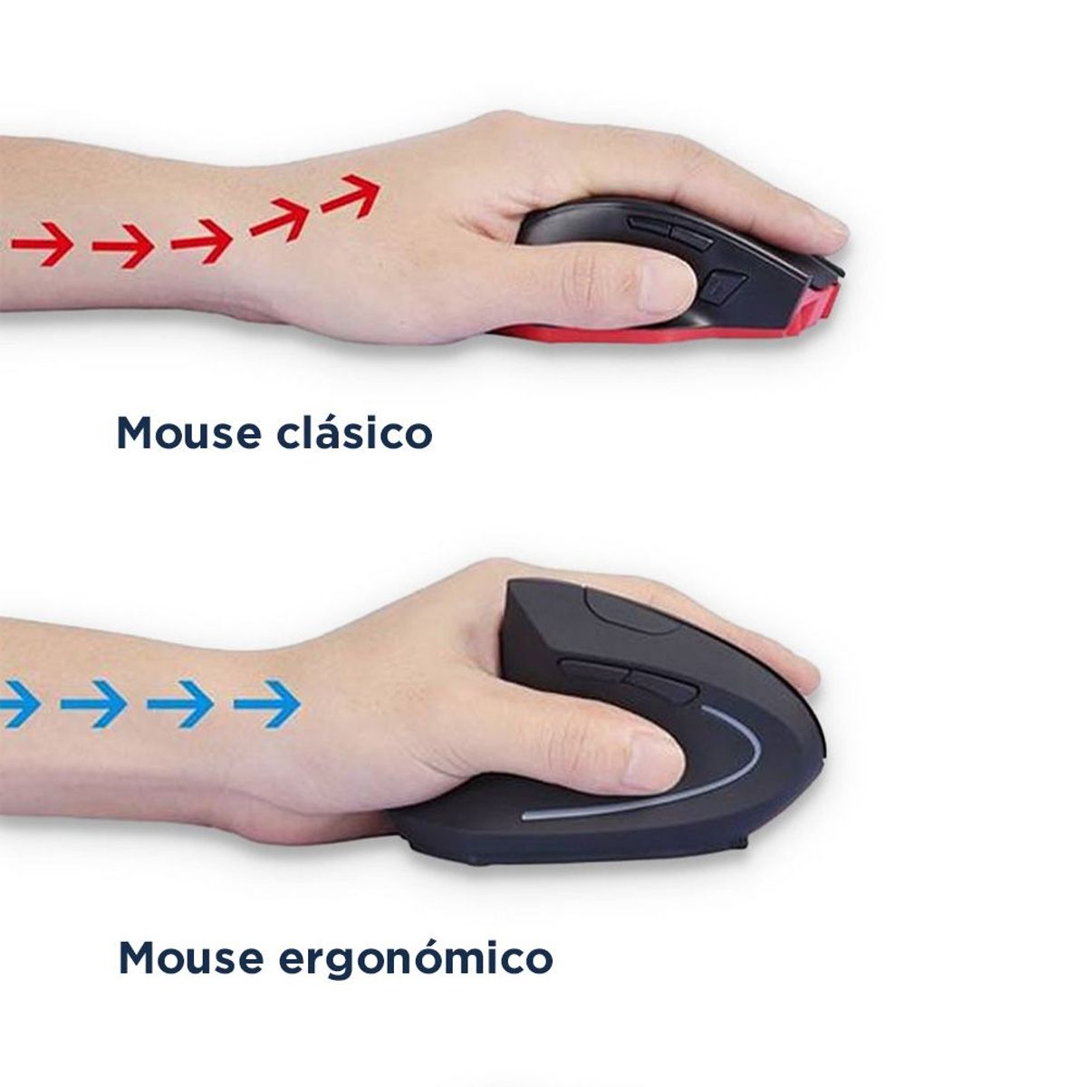 OEM - Mouse Vertical Ergonómico Inalámbrico USB 3.0 DPI 3600 Ajustable