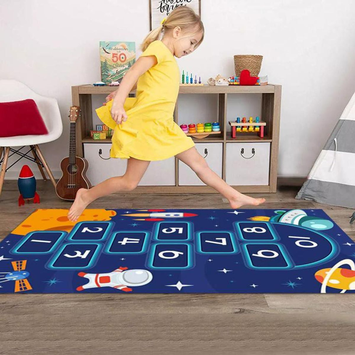 GENERICO - Alfombra tapete didáctico para niño base anti deslizante 80 x 160cm
