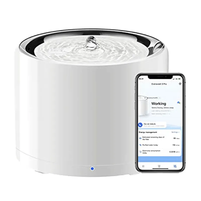 GENERICO - Fuente de agua para gatos de ACERO INOXIDABLE SMART PETKIT