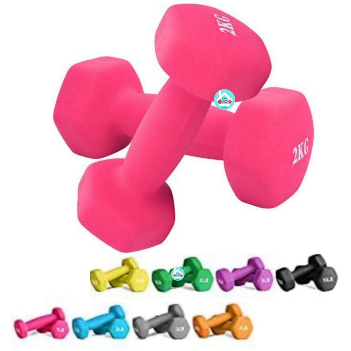 GENERICO - Mancuernas Plastificadas de 2kg - par de pesas
