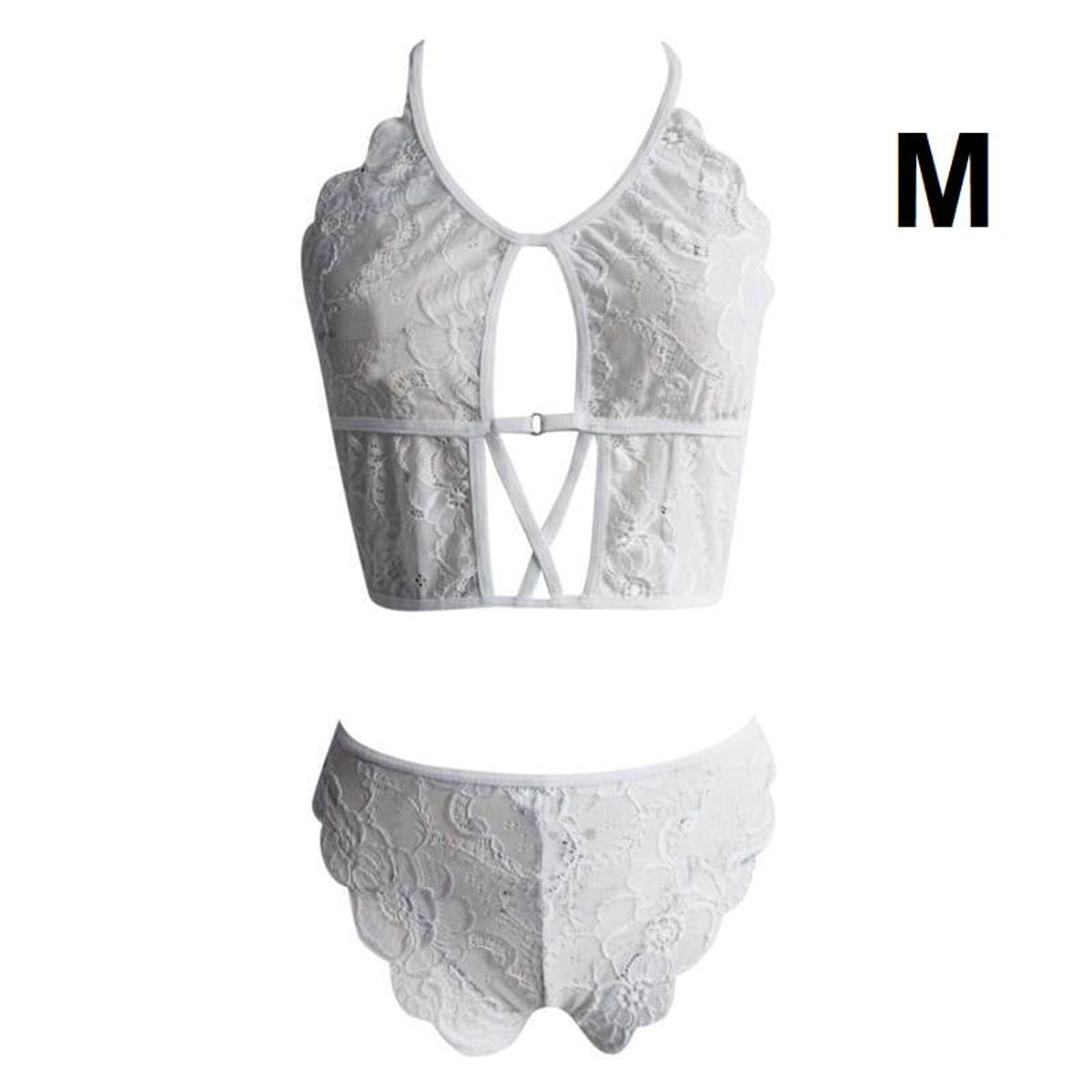 GENERICO - Sexy lencería de 2 piezas - Blanco M