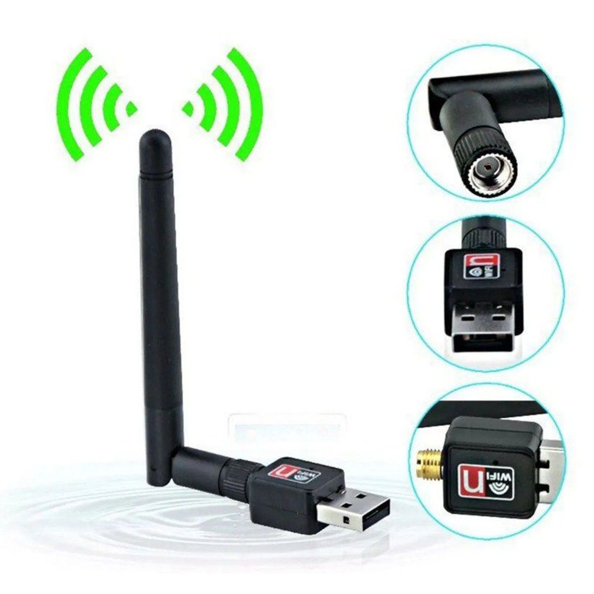 GENERICO - Antena Wifi Lan Mini Usb 1200mbps 2.0 Wireless Negro